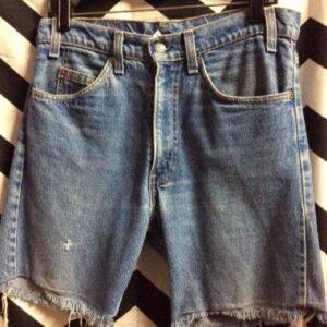 Photo detail:CLASSIC LEVIS DENIM SHORTS - LONG CUTOFFS - ORANGE TAB - SOFTY