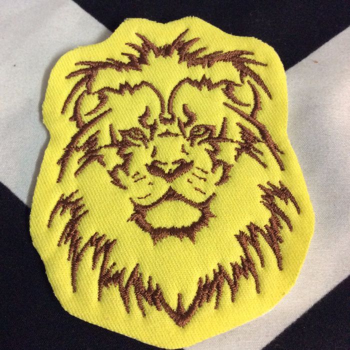 EMBROIDERED PATCH- LION FACE YELLOW 1