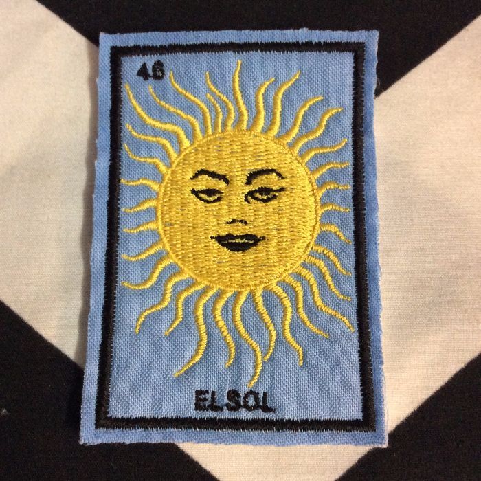 EMBROIDERED PATCH- LOTERIA SUN CARD EL SOL 1