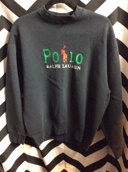 PULLOVER EMBROIDERED POLO SWEATERSHIRT #GUCCI COLOR SCHEME made in usa 1