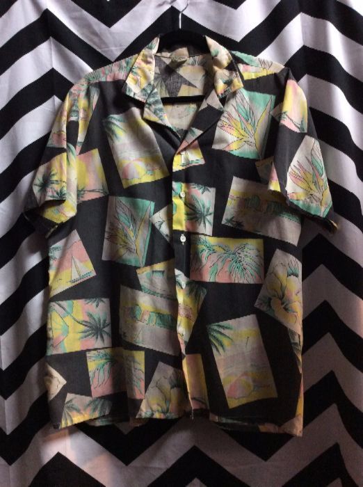 SS BD Hawaiian Shirt Square Tropical Setting Pattern 1