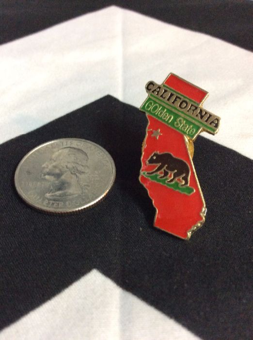 BW PIN- California Golden State Shape Red 1