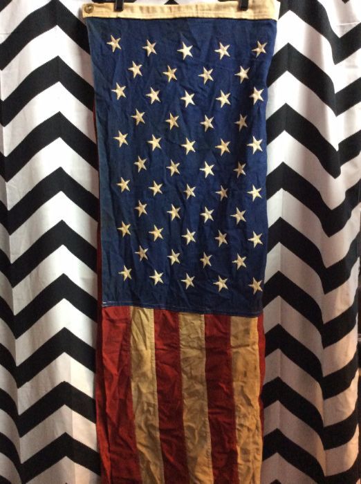 Vintage American Flag Large Distress Cotton 1