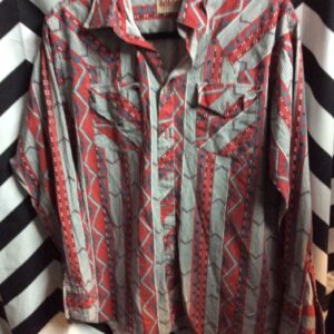 Photo detail:WESTERN SHIRT - AZTEC PATTERN LS BD Cowboy Aztec Pattern