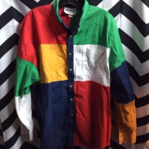 Photo detail:SHIRT - COLOR BLOCK PATCHWORK DESIGN