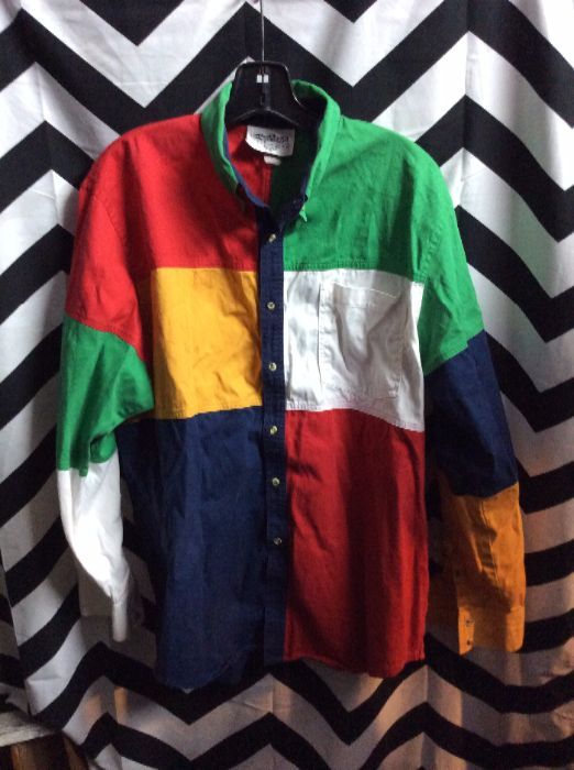 LS BD Color Block Green White Blue Yellow Red AS-IS 1