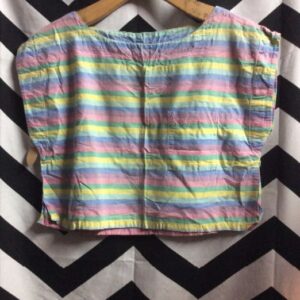 Photo detail:SS CROPPED CANDY STRIPED TOP FRONT POCKET