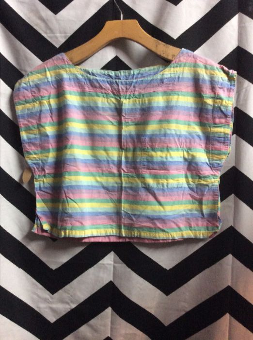 SS CROPPED CANDY STRIPED TOP FRONT POCKET 1