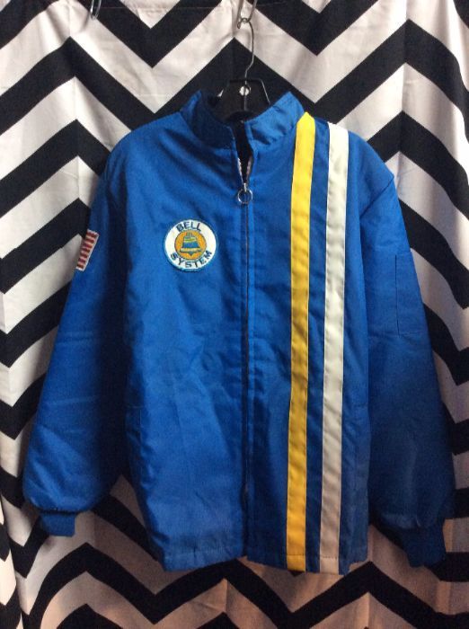 RACING JACKET W/ PATCHES BELL SYSTEMS 1