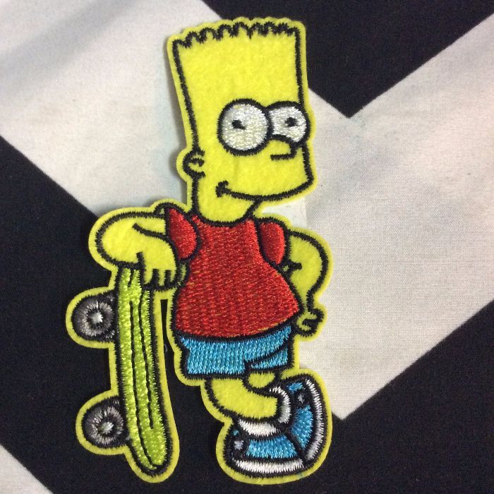 BART SIMPSON PATCH - LEANING ON SKATEBOARD 1