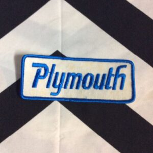 Photo detail:*DEADSTOCK PATCH PLYMOUTH LOGO RECTANGLE BLUE WHITE *OLD STOCK