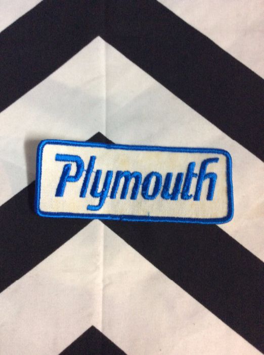 *Deadstock Patch Plymouth LOGO Rectangle Blue White *old stock 1