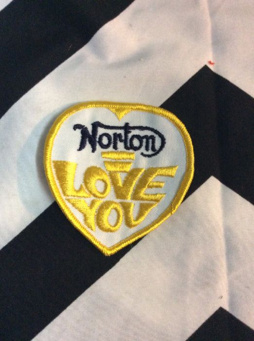 *Deadstock Norton, I love you Patch Yellow & White *old stock 1