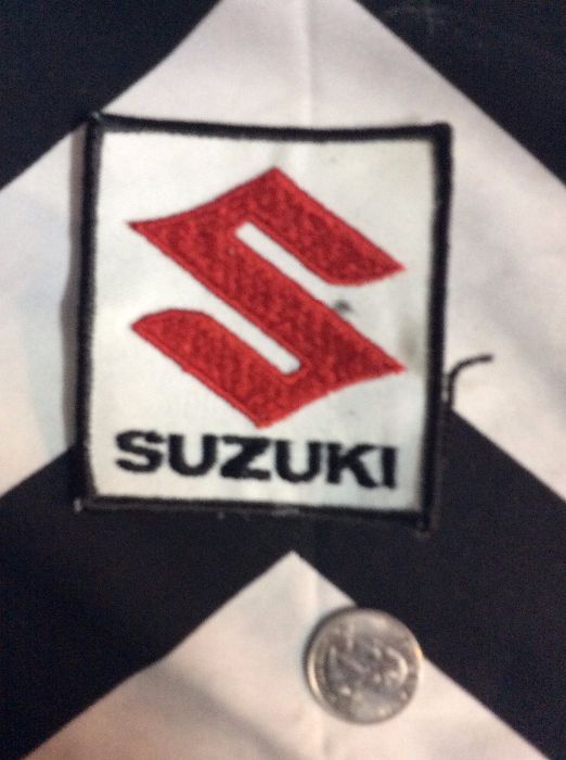 Suzuki Red S on Black Badge Embroidered Cloth Patch 