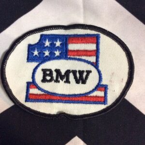 Photo detail:EMBROIDERED PATCH - BMW - #1 - AMERICAN FLAG DESIGN - ROUND SHAPE