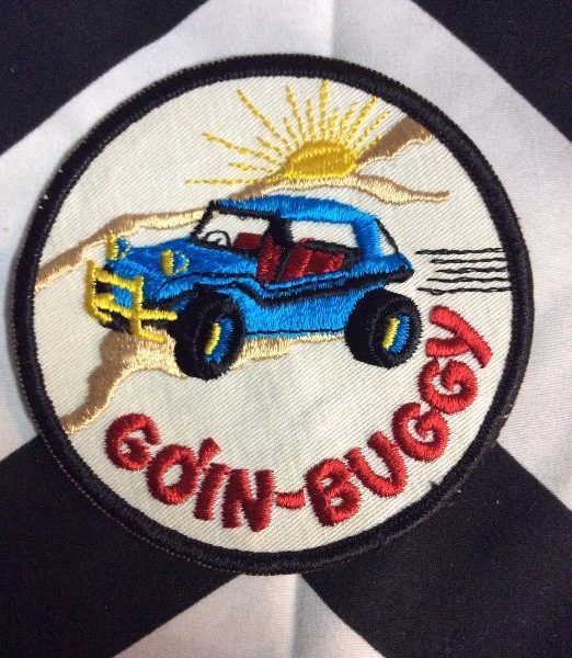 EMBROIDERED PATCH - GOIN-BUGGY - DUNE BUGGY DESIGN - CIRCLE SHAPE ...