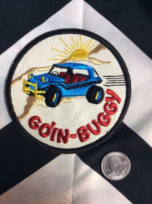 Embroidered Patch – Goin-buggy – Dune Buggy Design – Circle Shape ...