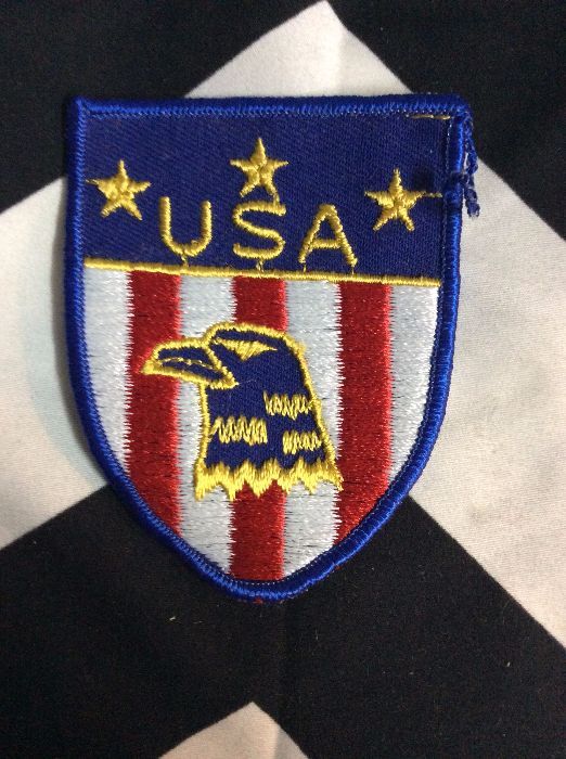 Embroidered Patch – Usa Flag Design W/eagle Head – Crest Shield ...