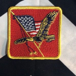 *Deadstock Eagle & Flag Square Patch Red gold *old stock 1