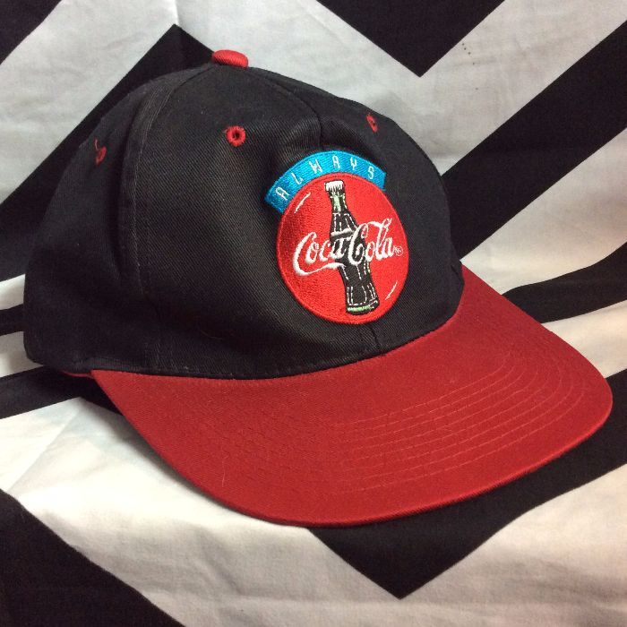 HAT Coca Cola Embroidery Logo Red Bill Black 1