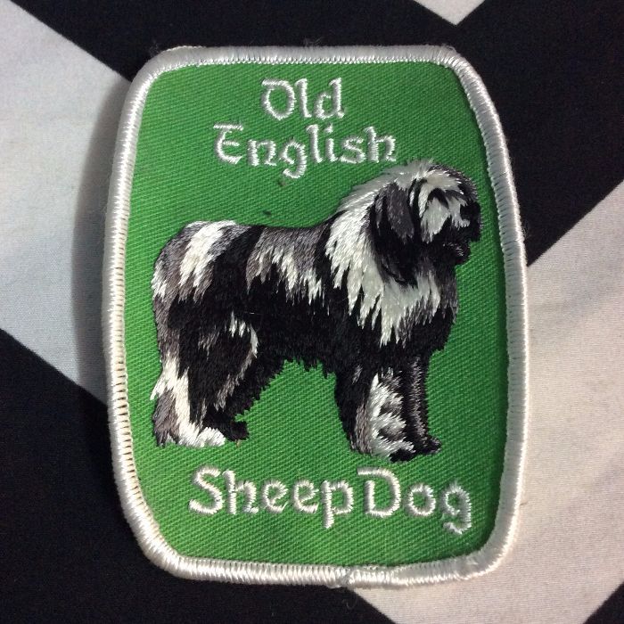 Patch- DOGS- OLD ENGLISH SHEEPDOG Breed green *deadstock *old stock 1