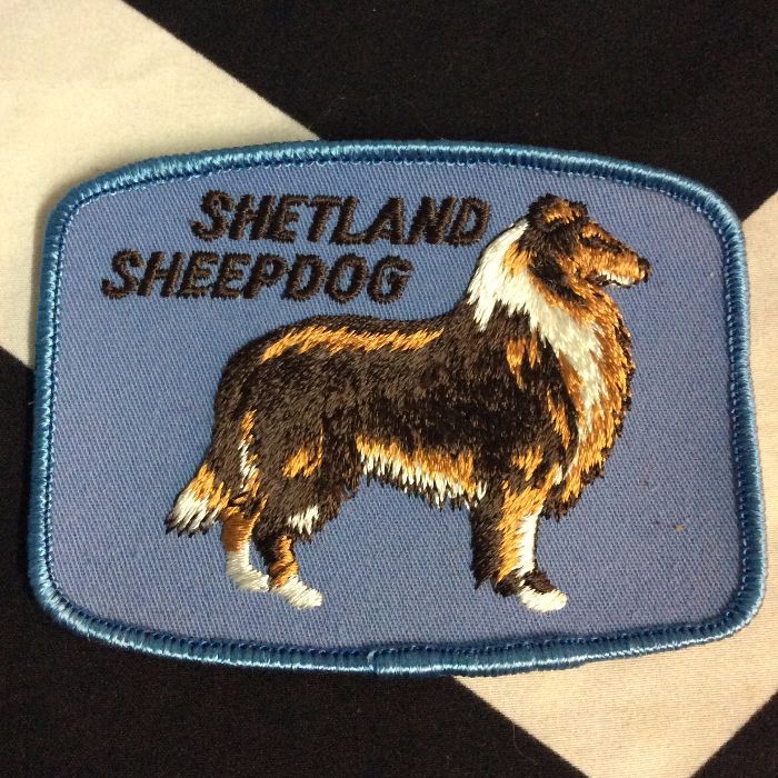 Patch- DOGS- SHETLAND SHEEPDOG Breed blue *deadstock *old stock 1
