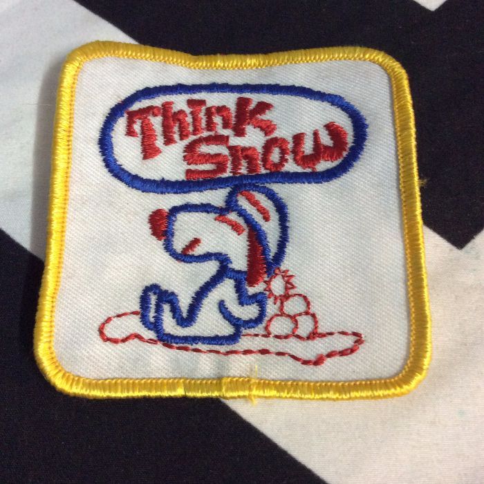 Patch- THINK SNOW Snoopy Retro 1980s *old stock 1