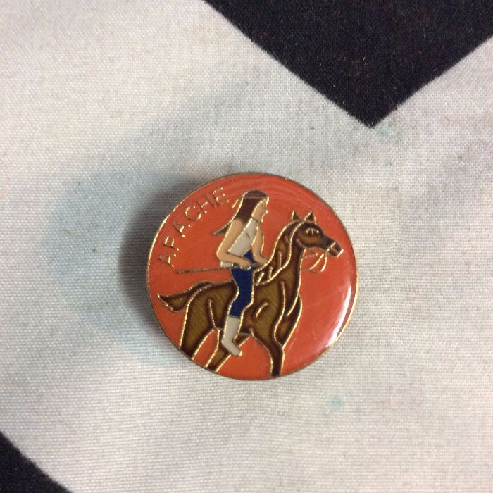 product details: APACHE INDIANS ON HORSE ENAMEL PIN photo