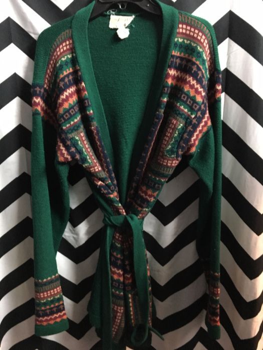 1970S BELTED WRAP SWEATER 1