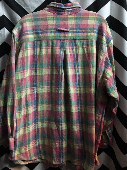 Flannel Shirt – Pastel – Plaid Design | Boardwalk Vintage