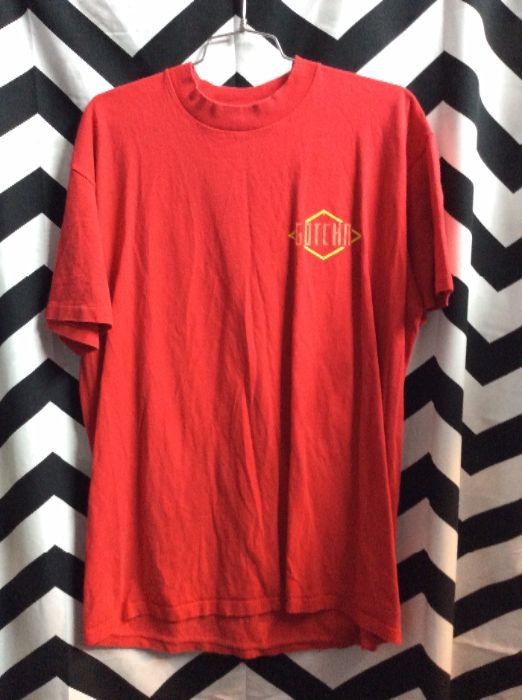 Tshirt- Classic Gotcha Neon Rasta Back Print | Boardwalk Vintage