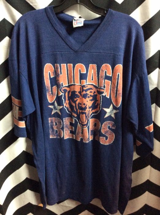 TSHIRT JERSEY FOOTBALL CHICAGO BEARS STRIPED ARMS SOFT 1