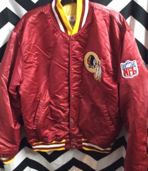 Starter Baseball Style Jacket Washington Redskins Striped Trim Nfl Boardwalk Vintage