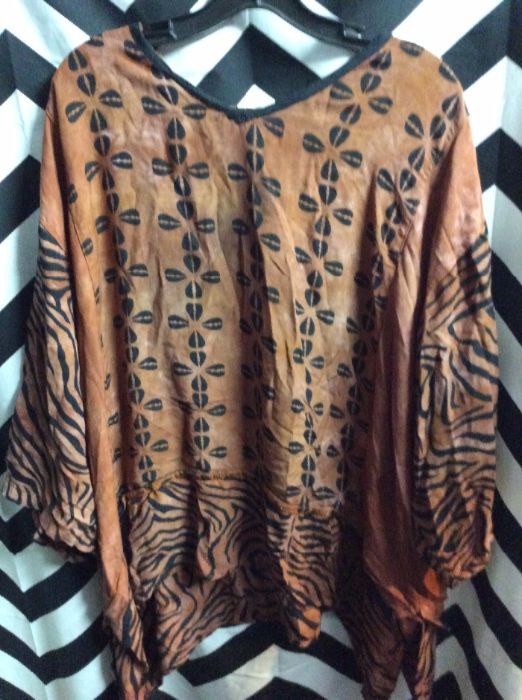 DASHII STYLE AFRICAN PRINT TOP RAYON as-is *small hole 1