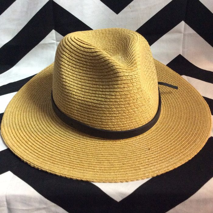 BASKET WEAVE HAT LEATHER BAND 1