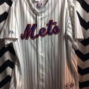 Photo detail:BASEBALL JERSEY - NY METS - PINSTRIPED - WRIGHT #5 - EMBROIDERED