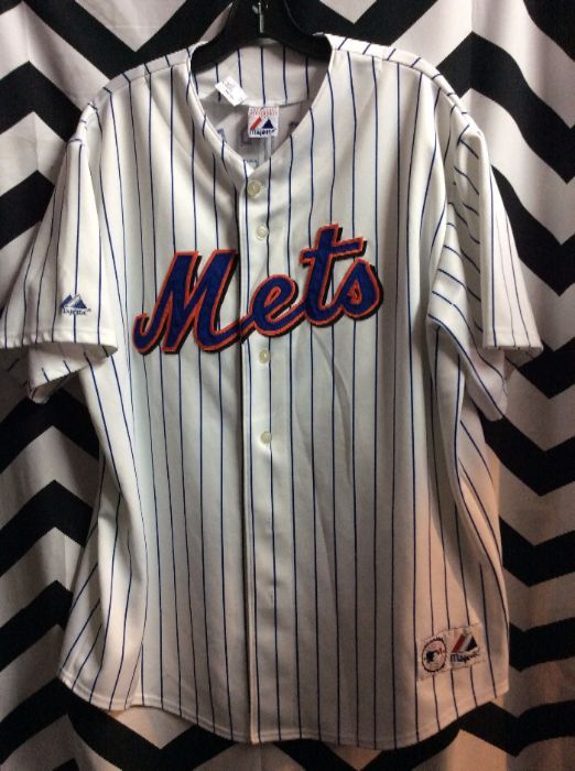 PINSTRIPED JERSEY NY METS STITCHED #5 WRIGHT 1