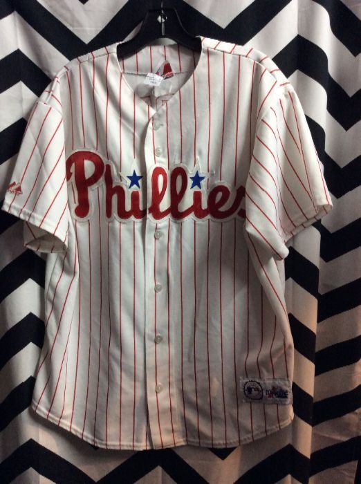 PINSTRIPED JERSEY PHILLIES STITCHED #5 BURRELL 1