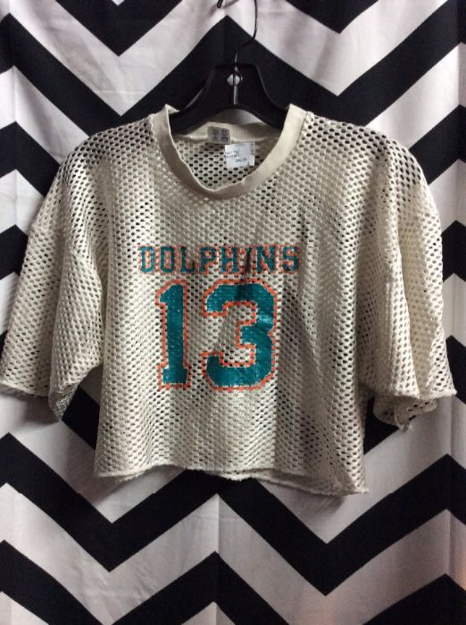 CROPPED NETTED JERSEY TOP MIAMI DOLPHINS #13 1