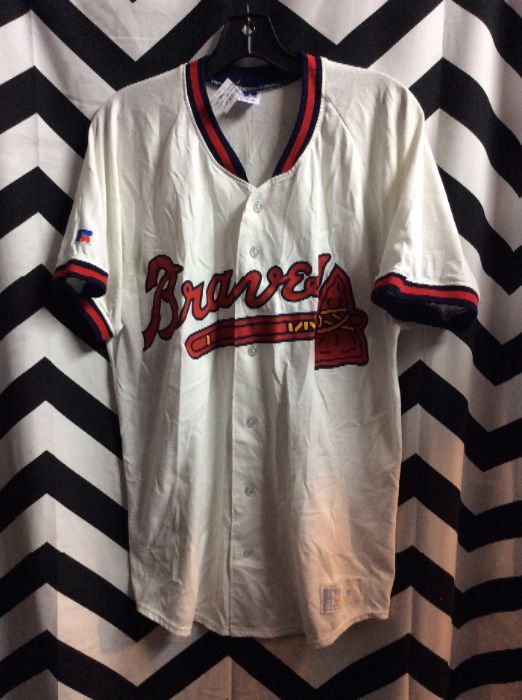 Retro Baseball Jersey – Cotton – Atlanta Braves – Ringer