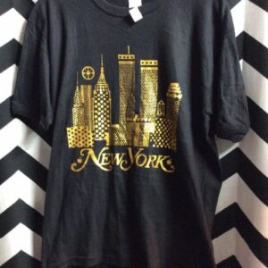 Photo detail:T-SHIRT - NEW YORK - METALLIC CITY SCAPE GRAPHIC