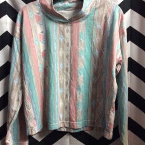 Photo detail:SHIRT - PULLOVER - AZTEC PATTERN - PASTEL COLORS - SOFT