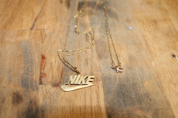 NIKE PENDANT CHARM NECKLACE on Delicate Brass Chain 1