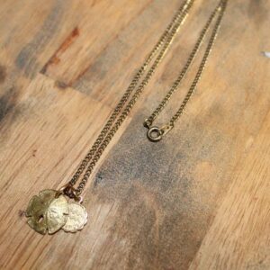 Photo detail:NECKLACE - DOUBLE CHARM - SAND DOLLAR & AQUARIUS SIGN - SMALL LINK CHAIN