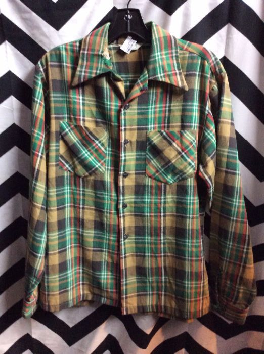 LS BD FLANNEL PLAID 2 POCKETS AS IS 1