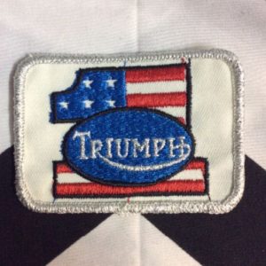*Deadstock Triumph #1 America Flag Square Silver Sparkle Patch *old stock 1