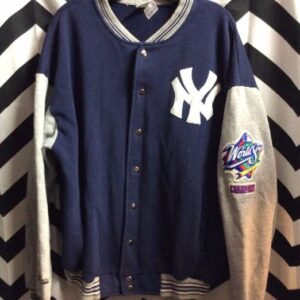 Photo detail:1998 SPORTS SWEATSHIRT JACKET - MLB New York YANKEES w/ WORLD SERIES PATCH