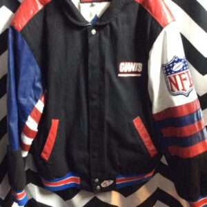 Photo detail:JACKET - LEATHER - NEW YORK GIANTS - LINED - NFL