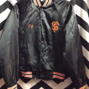 Photo detail:BASEBALL STYLE JACKET - SATIN - SF GIANTS - EMBROIDERED PLAYER DESIGN