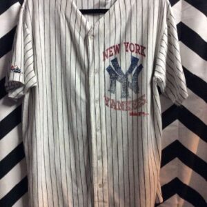 Photo detail:SS BD COTTON PINSTRIPED NY YANKEES JERSEY SUPER SOFT